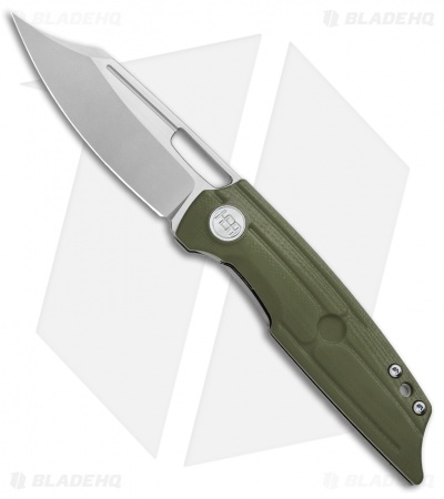 HEAdesigns Hunter Front Flipper Knife OD Green G-10/Ti (2.9" Two-Tone)