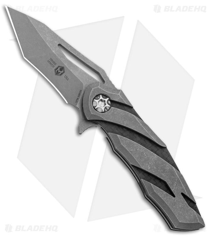 Heretic Knives Dew Hara Tenshi Liner Lock Knife Battleworn Ti/CF (2.5" SW)