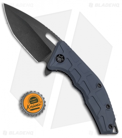 Heretic Knives Martyr Liner Lock Knife Blue Aluminum (3" Black)