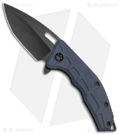 Heretic Knives Martyr Liner Lock Knife Blue Aluminum (3" Black)