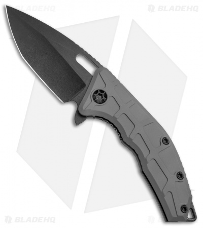 Heretic Knives Martyr Liner Lock Knife Gray Aluminum (3" Black)