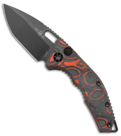 Heretic Knives Medusa Tanto Automatic Knife Camo Carbon Orange CF (3" Black DLC)