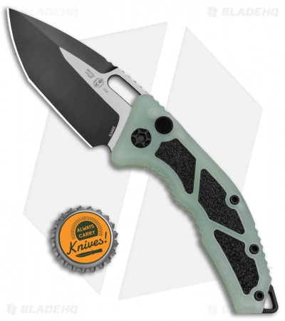 Heretic Knives Medusa Automatic Knife Jade G-10 (3" Black Tanto)