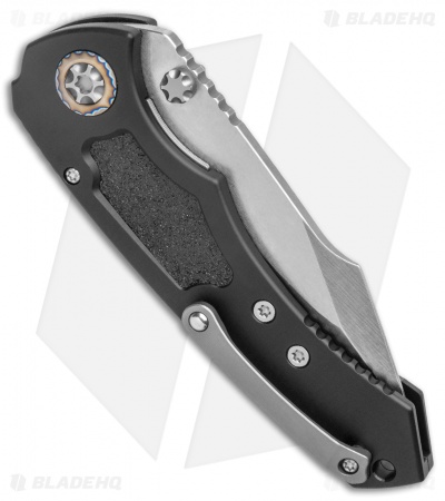 Heretic Knives Pariah Automatic/Manual Knife Black w/ Grip Insert (3" Stonewash)