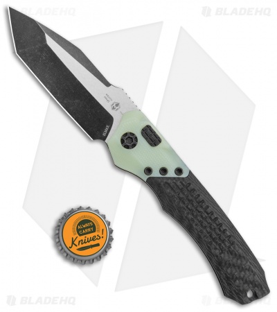 Heretic Knives Wraith Automatic Knife Integral CF/Jade G-10 (3.625" Black SW)