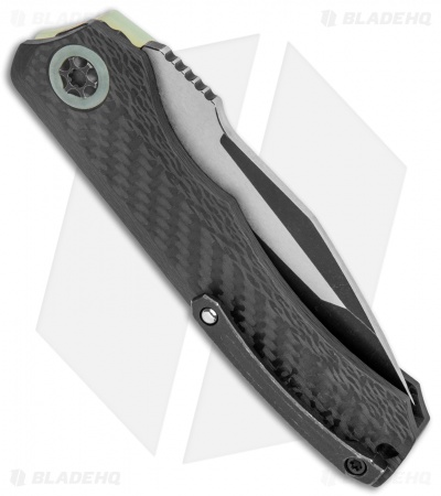 Heretic Knives Wraith Automatic Knife Integral CF/Jade G-10 (3.625" Black SW)