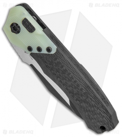 Heretic Knives Wraith Automatic Knife Integral CF/Jade G-10 (3.625" Black SW)