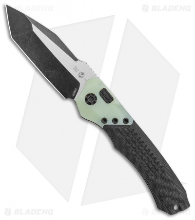 Heretic Knives Wraith Automatic Knife Integral CF/Jade G-10 (3.625" Black SW)