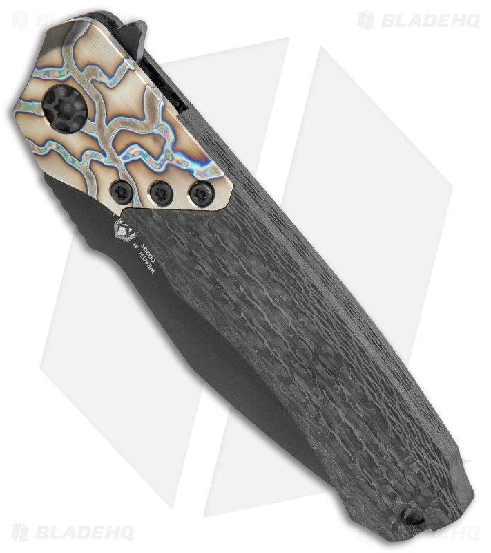 Heretic Knives Wraith Flipper Knife Carbon Fiber Flamed Ti (3.6" Black)