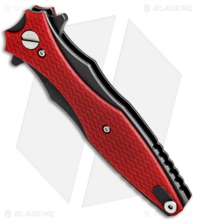 Hinderer Knives Maximus Dagger Flipper Knife Red G-10 (3.5" Battle Black)