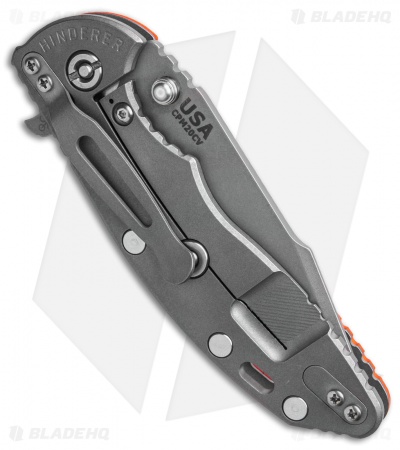 Hinderer Knives XM-18 3.5 Skinny Harpoon Spanto Knife Orange G-10 (Working)