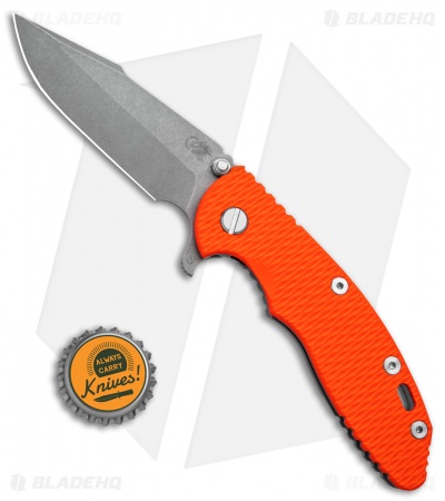 Hinderer Knives XM-18 3.5 Skinny Harpoon Spanto Knife Orange G-10 (Working)