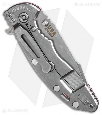 Hinderer Knives XM-18 3.5 Skinny Harpoon Spanto Knife Red G-10 (Stonewash)