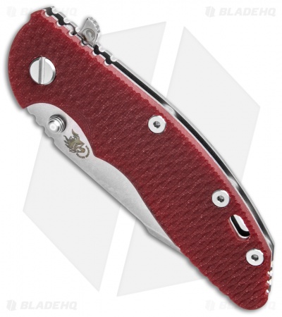 Hinderer Knives XM-18 3.5 Skinny Harpoon Spanto Knife Red G-10 (Stonewash)