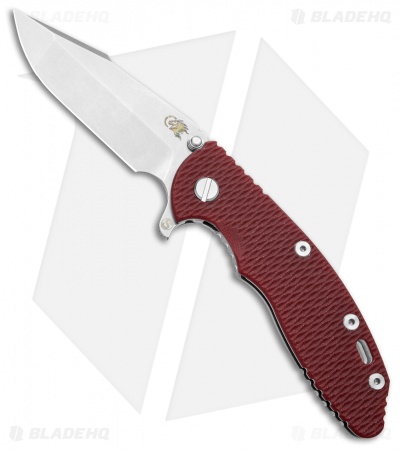 Hinderer Knives XM-18 3.5 Skinny Harpoon Spanto Knife Red G-10 (Stonewash)