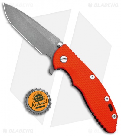 Hinderer Knives XM-18 3.5 Spearpoint Knife Bronze/Orange G-10 (Working)