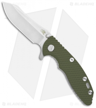 Hinderer Knives XM-18 3.0 Skinner Tri-Way Knife OD Green G-10 (Stonewash)