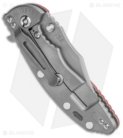 Hinderer Knives XM-18 3.5 Bowie Frame Lock Knife Red G-10 (Working)