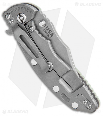 Hinderer Knives XM-18 3.5 Bowie Frame Lock Knife Translucent  (Working Finish)