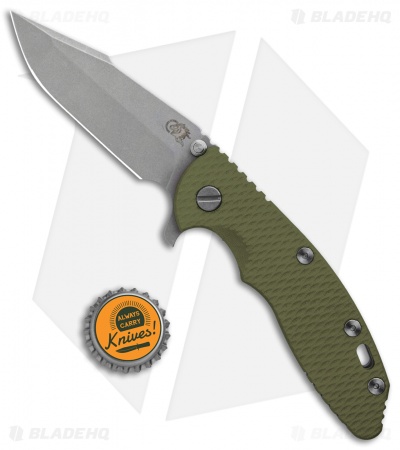Hinderer Knives XM-18 3.5 Gen 6 Harpoon Spanto Knife OD Green G-10 (Working)