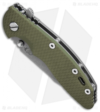 Hinderer Knives XM-18 3.5 Gen 6 Harpoon Spanto Knife OD Green G-10 (Working)