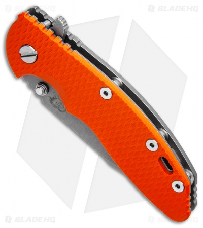 Hinderer Knives XM-18 3.5 Gen 6 Harpoon Spanto Knife Orange G-10 (Working)
