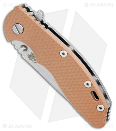 Hinderer Knives XM-18 3.5 Spear Point Flipper Coyote Brown G-10 (Stonewash)