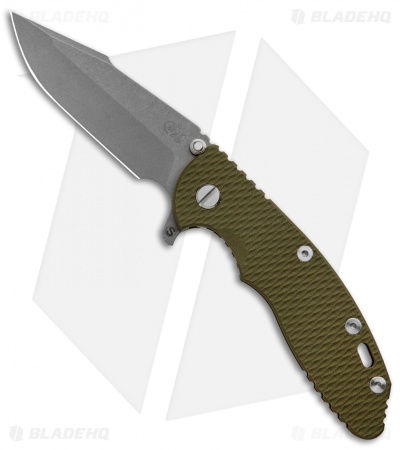 Hinderer Knives XM-18 Skinny Harpoon Spanto Knife OD Green (3.50" Stonewash)