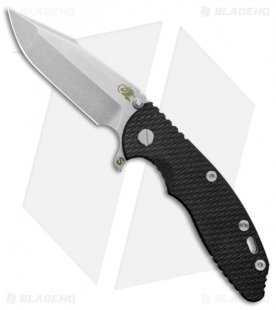 Hinderer Knives XM-18 3.5 Skinny Harpoon Spanto Knife Black G-10 (Stonewash)