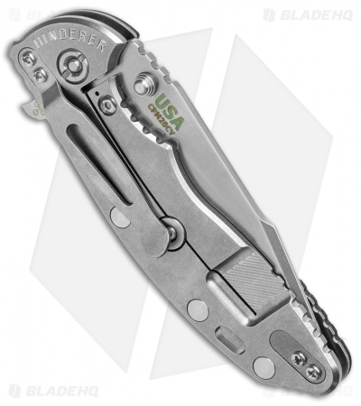 Hinderer Knives XM-18 3.5 Skinny Harpoon Spanto Knife Blue/Black G-10(Stonewash)