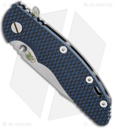 Hinderer Knives XM-18 3.5 Skinny Harpoon Spanto Knife Blue/Black G-10(Stonewash)