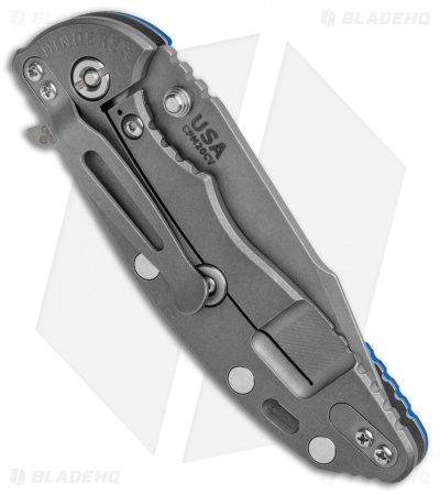 Hinderer Knives XM-18 3.5 Skinny Harpoon Spanto Knife Blue G-10 (Working)
