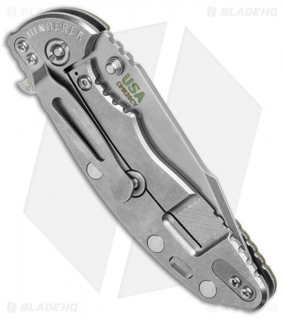 Hinderer Knives XM-18 3.5 Skinny Harpoon Spanto Knife OD Green G-10 (Stonewash)