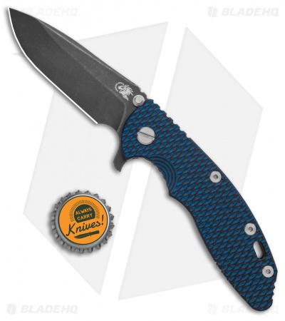 Hinderer Knives XM-18 3.5 Spear Point Knife Blue/Black G-10 (3.5" Black SW)