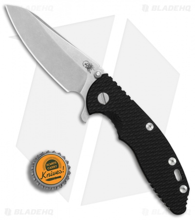 Hinderer Knives XM-18 3.5 Sheepsfoot Flipper Knife Black G-10 (Stonewash)