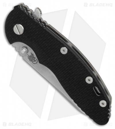 Hinderer Knives XM-18 3.5 Sheepsfoot Flipper Knife Black G-10 (Stonewash)
