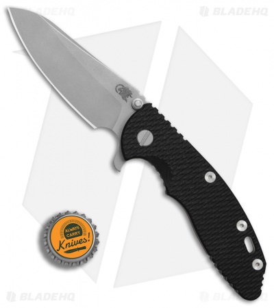 Hinderer Knives XM-18 3.5 Sheepsfoot Flipper Knife Black G-10 (Working)