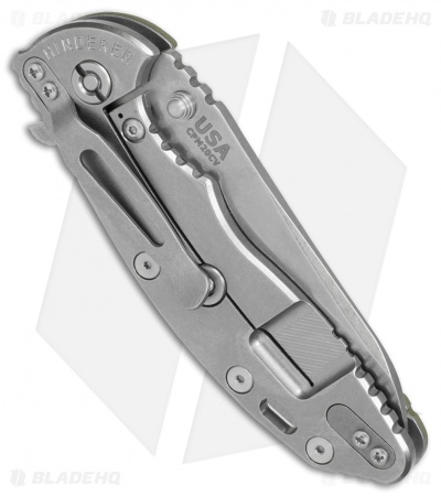 Hinderer Knives XM-18 3.5 Sheepsfoot Flipper Knife OD Green G-10 (Stonewash)