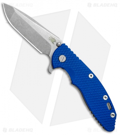 Hinderer Knives XM-18 3.5 Spanto Flipper Knife Blue G-10 (Stonewash)
