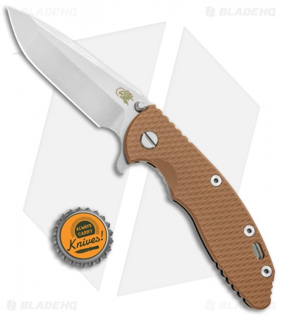 Hinderer Knives XM-18 3.5 Spanto Flipper Coyote Brown G-10 (Stonewash)