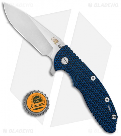 Hinderer Knives XM-18 3.5 Slicer Flipper Knife Blue/Black G-10 (SW) Blue Ti