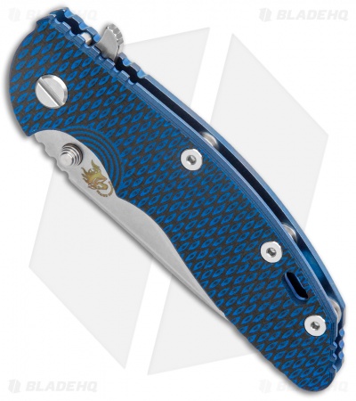 Hinderer Knives XM-18 3.5 Slicer Flipper Knife Blue/Black G-10 (SW) Blue Ti