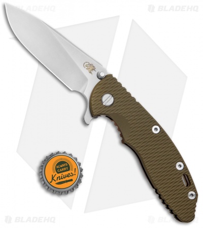Hinderer Knives XM-18 3.5 Slicer Flipper Knife OD Green G-10 Bronze Ti (SW)
