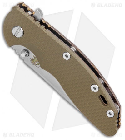 Hinderer Knives XM-18 3.5 Slicer Flipper Knife OD Green G-10 Bronze Ti (SW)