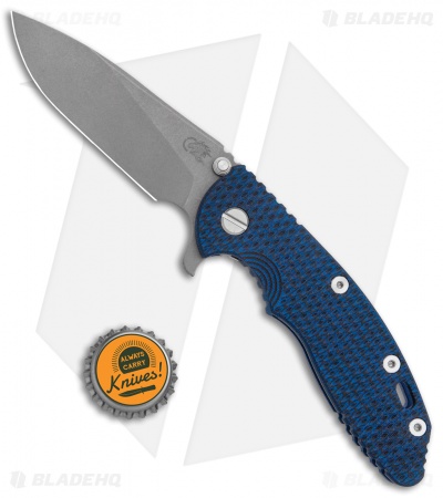 Hinderer XM-18 3.5 Slicer Knife Blue-Black G-10/Blue Ano (3.5" Stonewash)
