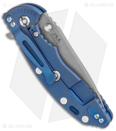 Hinderer XM-18 3.5 Slicer Knife Blue-Black G-10/Blue Ano (3.5" Stonewash)