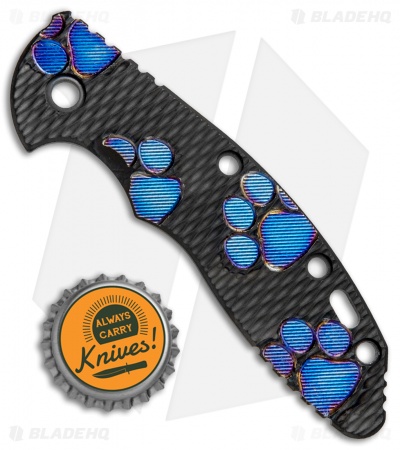 Hinderer XM-18 3.5" Dog Paw Replacement Handle Scale (Black/Blue Ti)