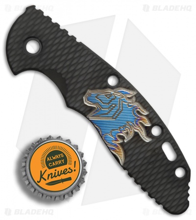 Hinderer XM-18 3.5" Horse Logo Replacement Handle Scale (Gray/Blue Ti)
