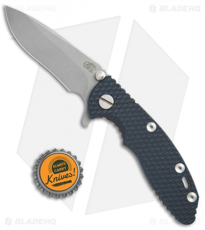 Hinderer Knives XM-18 3.0 Recurve Flipper Knife Blue/Black G-10 (Stonewash)