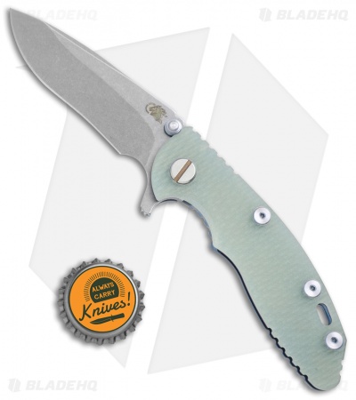 Hinderer Knives  XM-18 3.0 Recurve Flipper Knife Translucent G10/Blue(Stonewash)